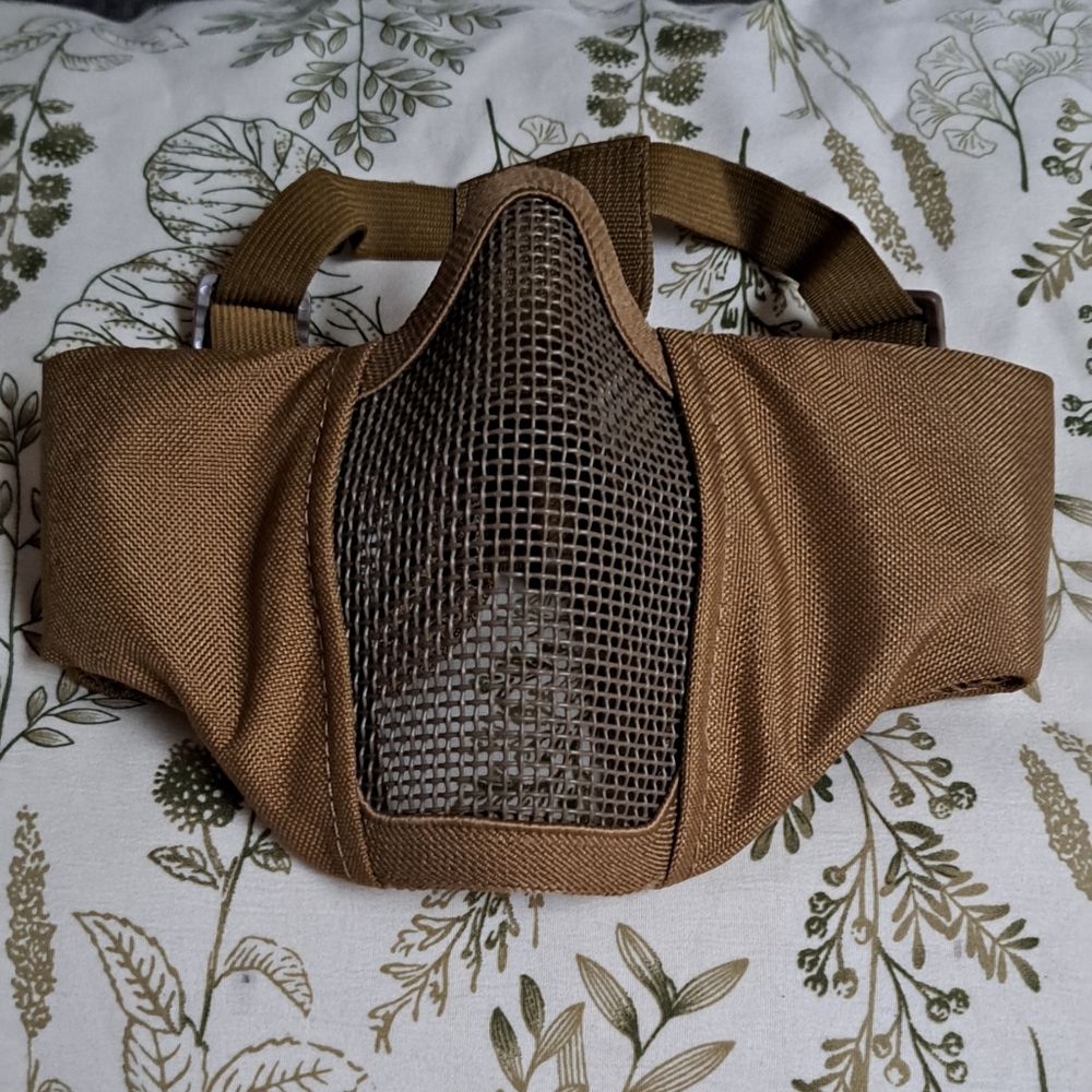 Tactical Brown Mesh Half Face Mask Airsoft